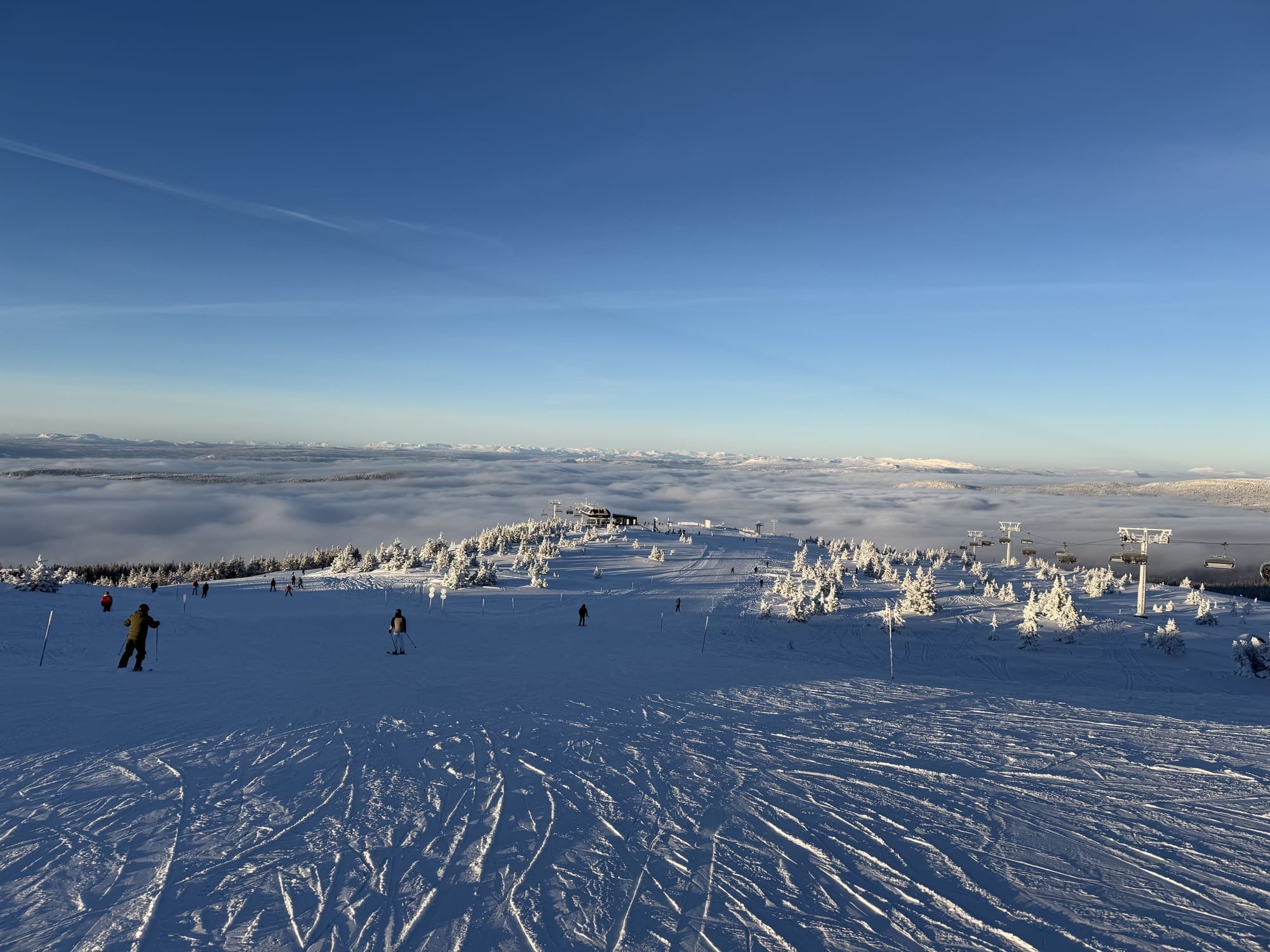 Hafjell 山顶到山腰宽道视角（2026 年 1 月）